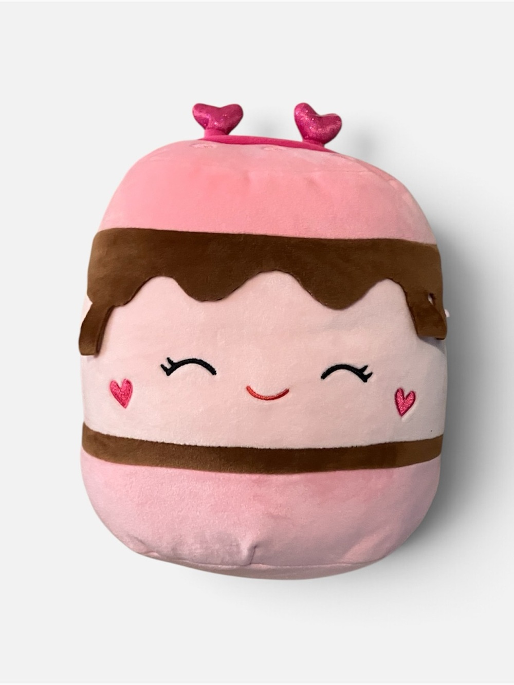 Squishmallows Pink & Brown Chocolate Drip Heart Plush Pillow
